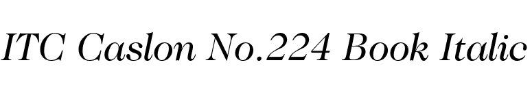 ITC Caslon No.224 Book Italic font preview