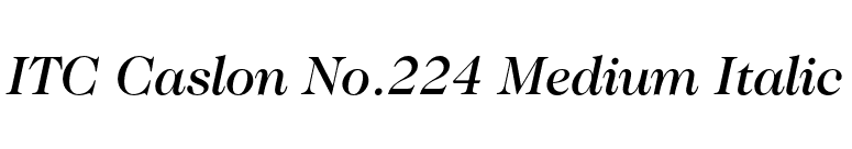 ITC Caslon No.224 Medium Italic font preview
