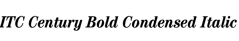 ITC Century Bold Condensed Italic font preview