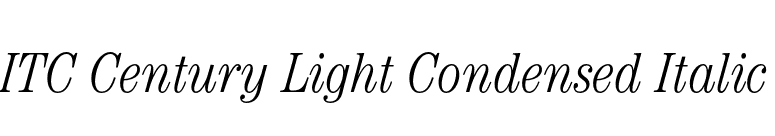 ITC Century Light Condensed Italic font preview