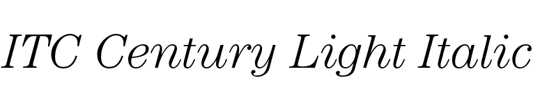 ITC Century Light Italic font preview
