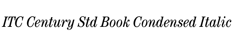 ITC Century Std Book Condensed Italic font preview