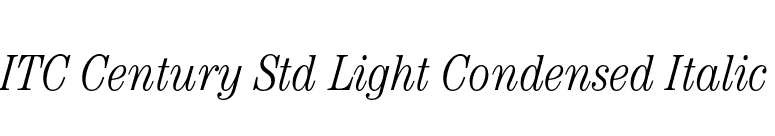 ITC Century Std Light Condensed Italic font preview