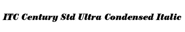 ITC Century Std Ultra Condensed Italic font preview