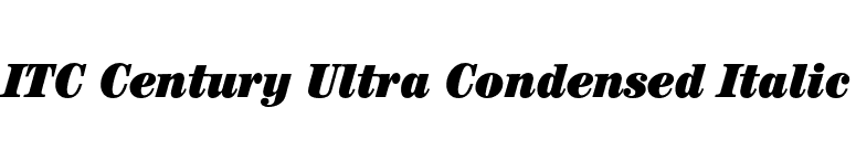 ITC Century Ultra Condensed Italic font preview