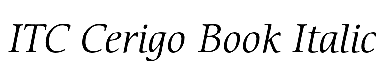 ITC Cerigo Book Italic font preview