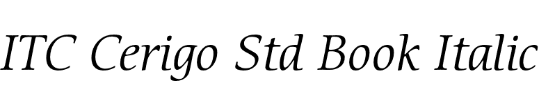 ITC Cerigo Std Book Italic font preview