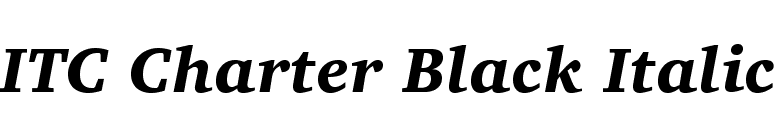 ITC Charter Black Italic font preview