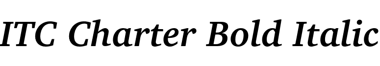 ITC Charter Bold Italic font preview