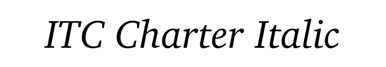 ITC Charter Italic font preview