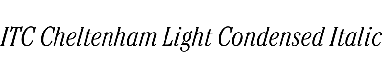 ITC Cheltenham Light Condensed Italic font preview