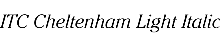 ITC Cheltenham Light Italic font preview