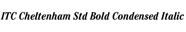 ITC Cheltenham Std Bold Condensed Italic font preview