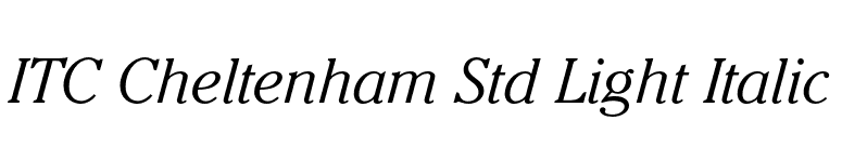 ITC Cheltenham Std Light Italic font preview
