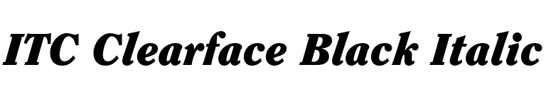 ITC Clearface Black Italic font preview