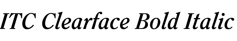 ITC Clearface Bold Italic font preview