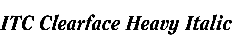 ITC Clearface Heavy Italic font preview