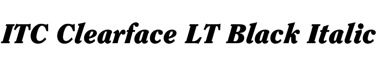 ITC Clearface LT Black Italic font preview