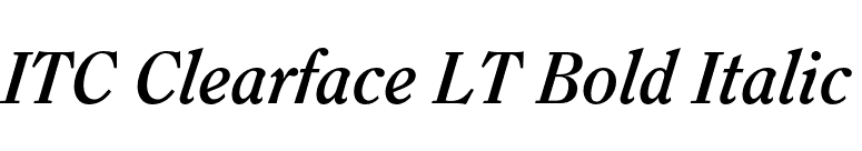 ITC Clearface LT Bold Italic font preview