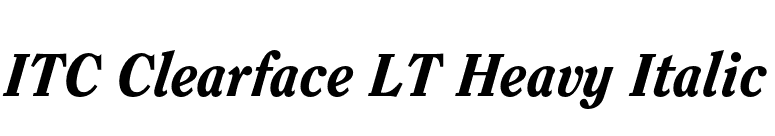 ITC Clearface LT Heavy Italic font preview