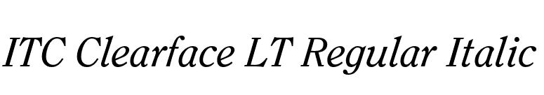 ITC Clearface LT Regular Italic font preview