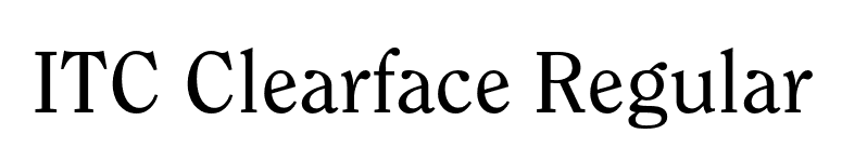 ITC Clearface Regular font preview