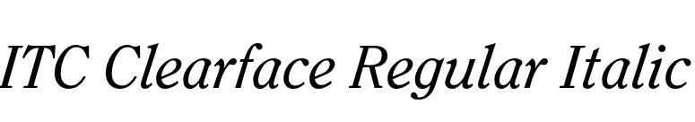 ITC Clearface Regular Italic font preview