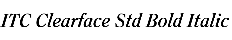 ITC Clearface Std Bold Italic font preview