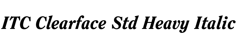 ITC Clearface Std Heavy Italic font preview
