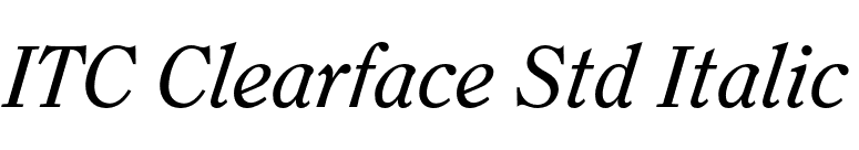 ITC Clearface Std Italic font preview