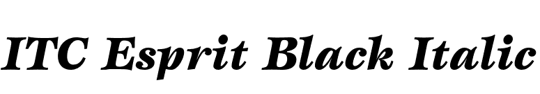 ITC Esprit Black Italic font preview