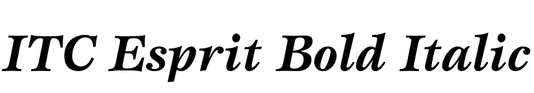 ITC Esprit Bold Italic font preview