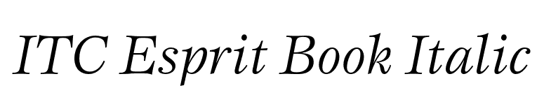 ITC Esprit Book Italic font preview