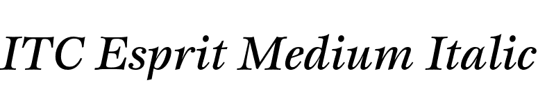 ITC Esprit Medium Italic font preview