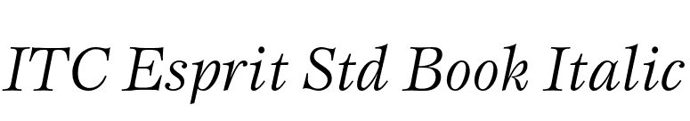 ITC Esprit Std Book Italic font preview