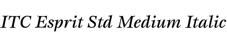 ITC Esprit Std Medium Italic font preview