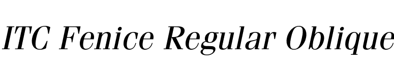 ITC Fenice Regular Oblique font preview
