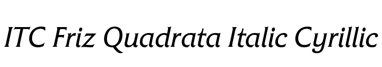 ITC Friz Quadrata Italic Cyrillic font preview