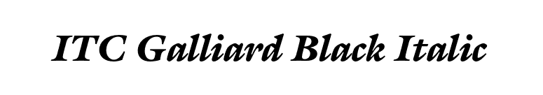 ITC Galliard Black Italic font preview