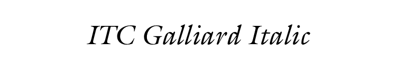 ITC Galliard Italic font preview