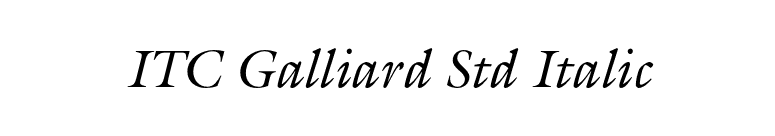 ITC Galliard Std Italic font preview