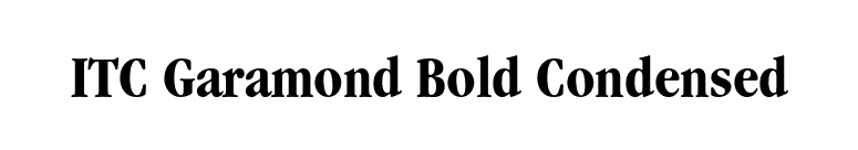 ITC Garamond Bold Condensed font preview
