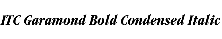 ITC Garamond Bold Condensed Italic font preview