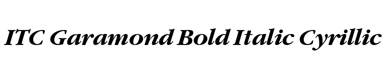 ITC Garamond Bold Italic Cyrillic font preview