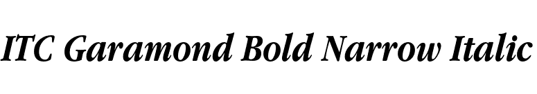 ITC Garamond Bold Narrow Italic font preview