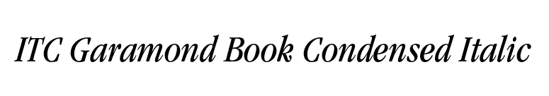 ITC Garamond Book Condensed Italic font preview