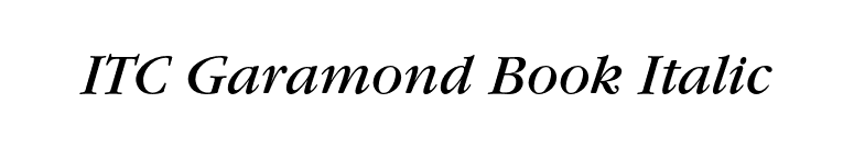 ITC Garamond Book Italic font preview