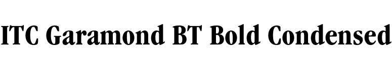ITC Garamond BT Bold Condensed font preview