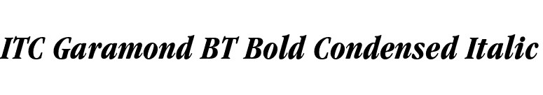 ITC Garamond BT Bold Condensed Italic font preview