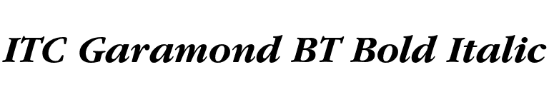 ITC Garamond BT Bold Italic font preview